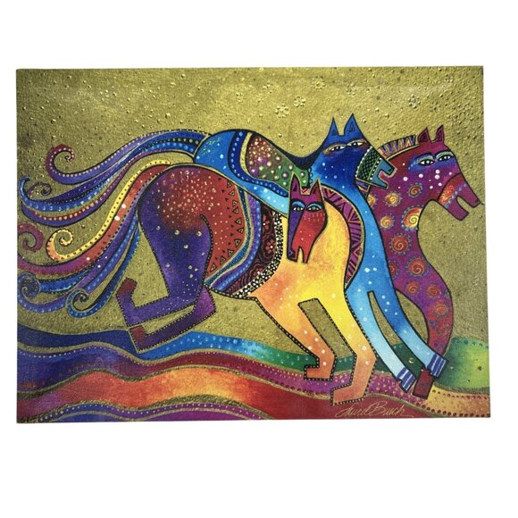 Laurel Burch Other - Laurel Burch Canvas Dancing Horses Wall Art Decor Bold Colors W 16x L 12 Signed